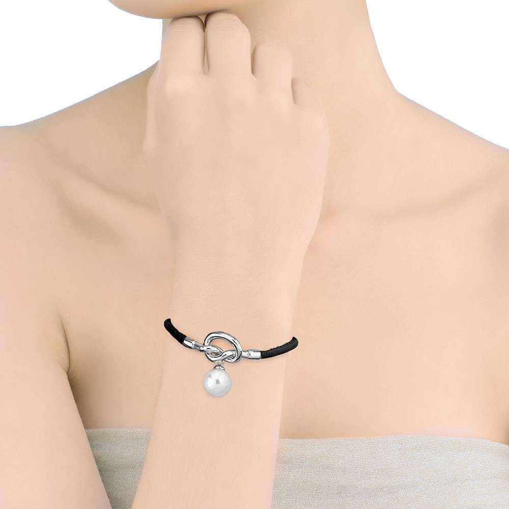 Pulsera Perlas Cuero Sicilia