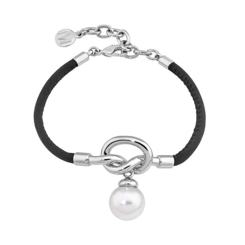Pulsera Perlas Cuero Sicilia
