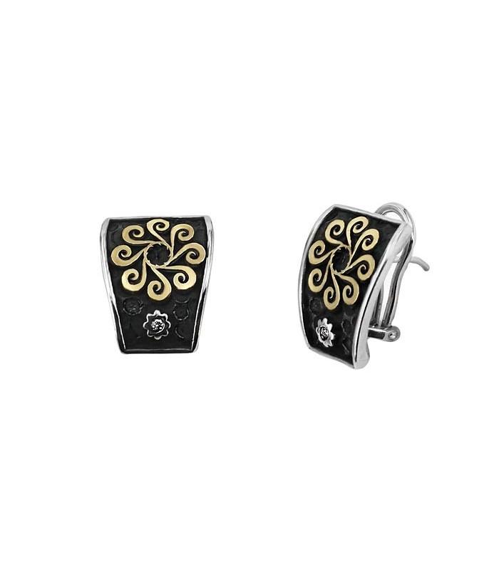 Pendientes X oro y diamantes 2