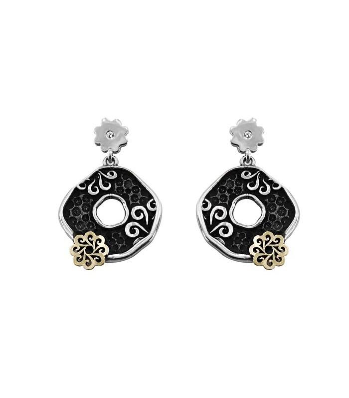 Pendientes X oro y diamantes 3