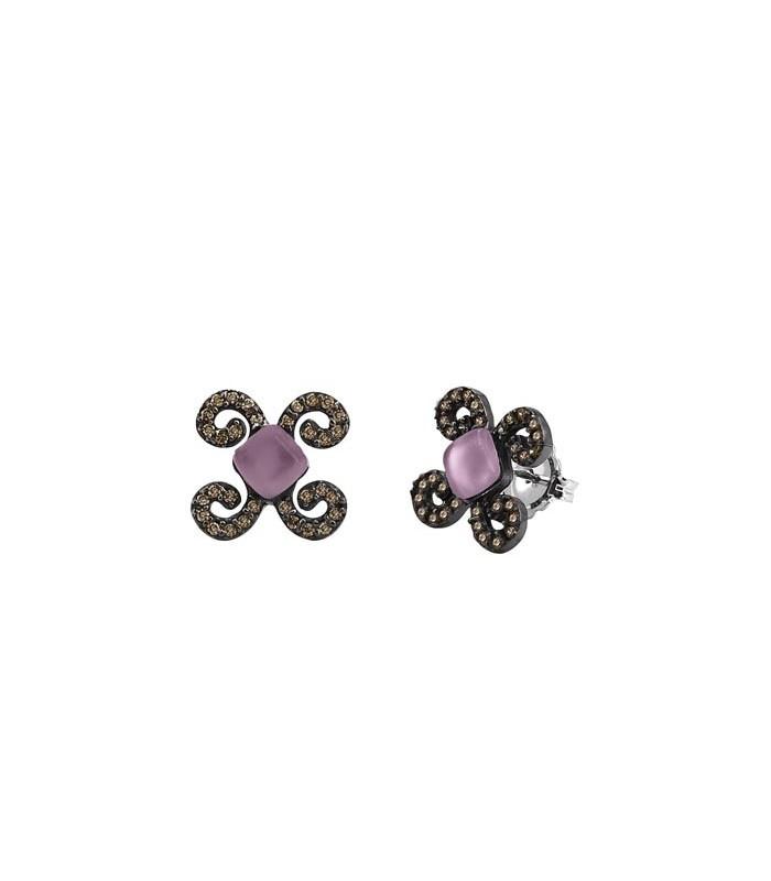Pendientes Bohemme Color. Circonitas marrones.