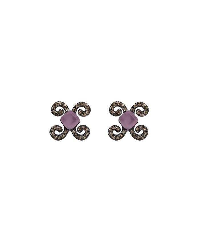 Pendientes Bohemme Color. Circonitas marrones.