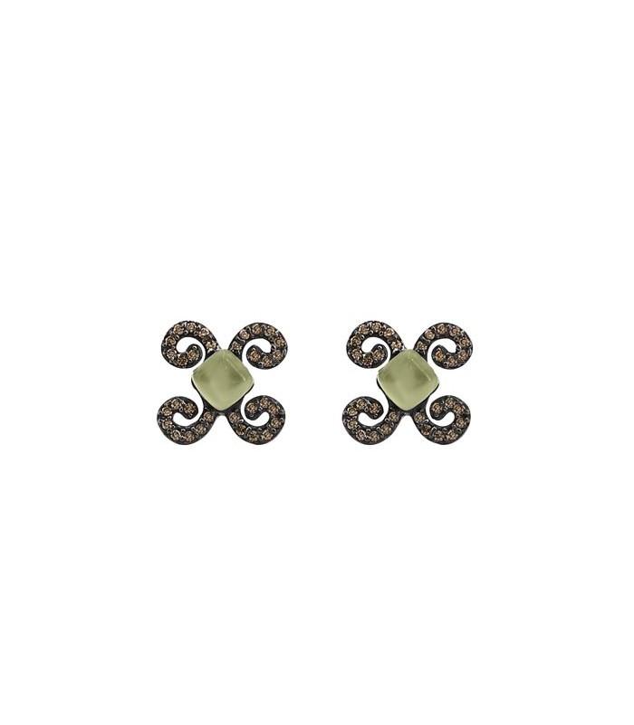 Pendientes Bohemme Color. Circonitas marrones.
