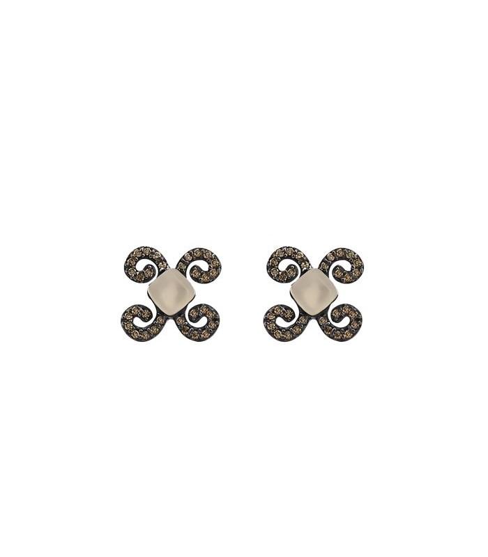 Pendientes Bohemme Color. Circonitas marrones.