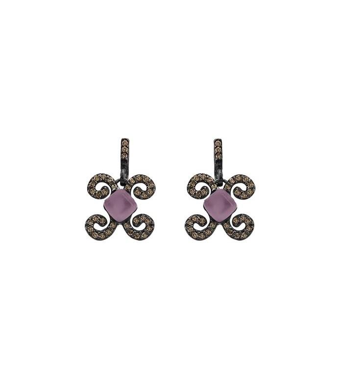 Pendientes Bohemme Color. Circonitas marrones 2