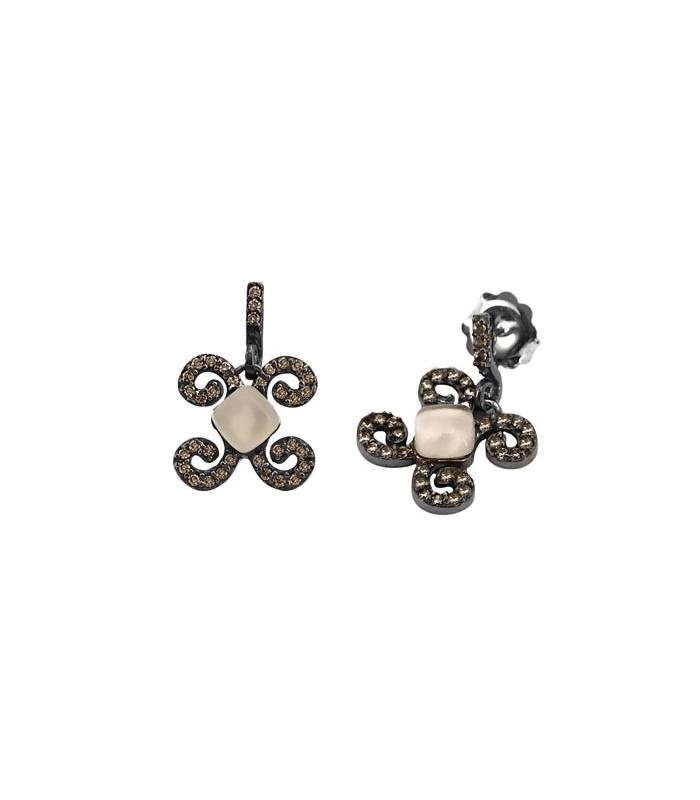 Pendientes Bohemme Color. Circonitas marrones 2