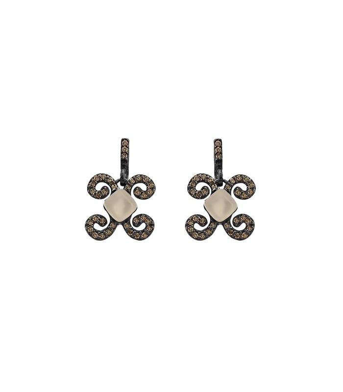 Pendientes Bohemme Color. Circonitas marrones 2