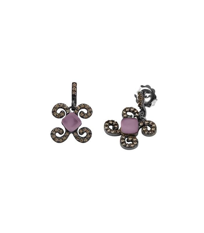 Pendientes Bohemme Color. Circonitas marrones 2
