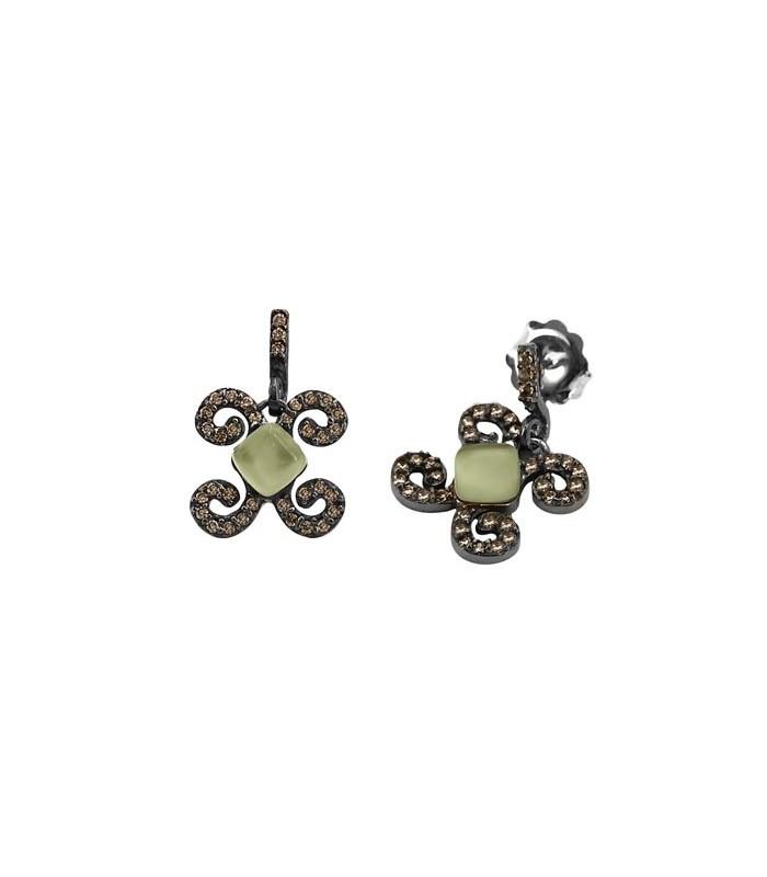 Pendientes Bohemme Color. Circonitas marrones 2