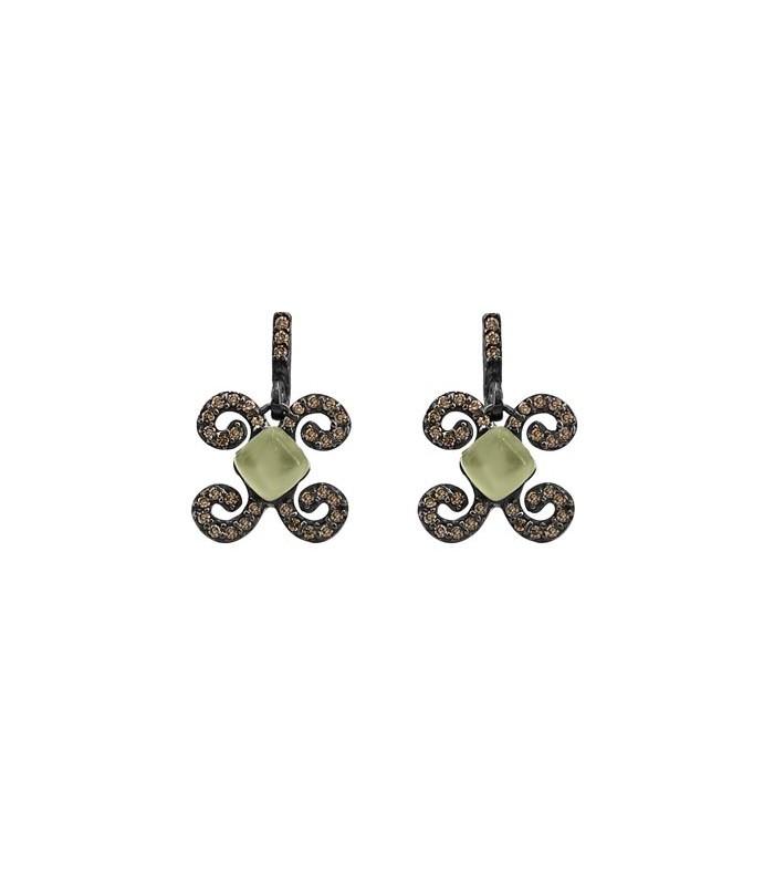 Pendientes Bohemme Color. Circonitas marrones 2