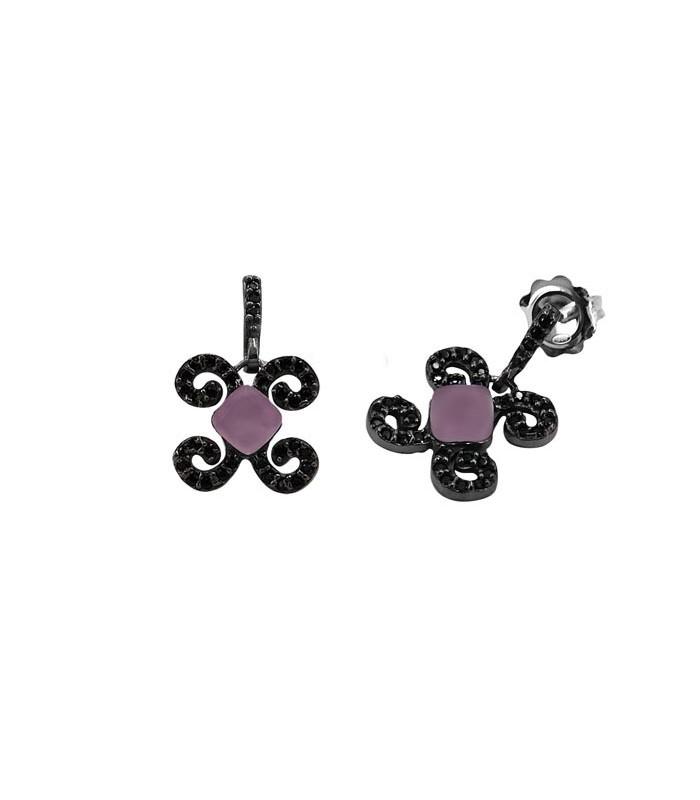 Pendientes Bohemme Color. Circonitas negras 2