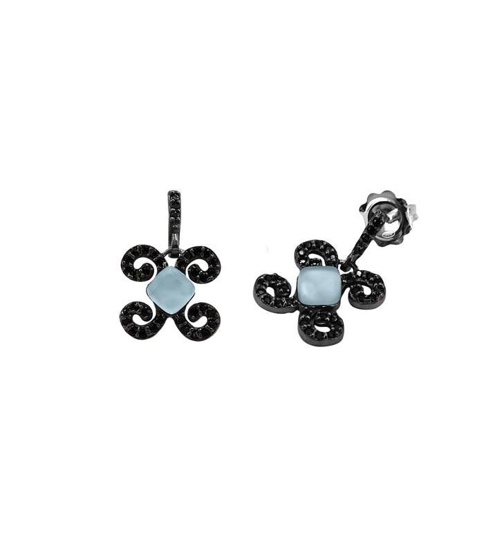 Pendientes Bohemme Color. Circonitas negras 2
