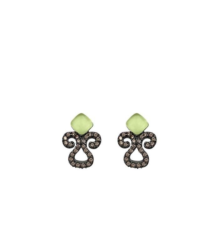 Pendientes Bohemme Color. Circonitas marrones 3