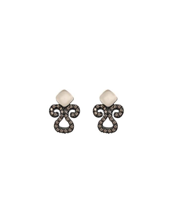 Pendientes Bohemme Color. Circonitas marrones 3