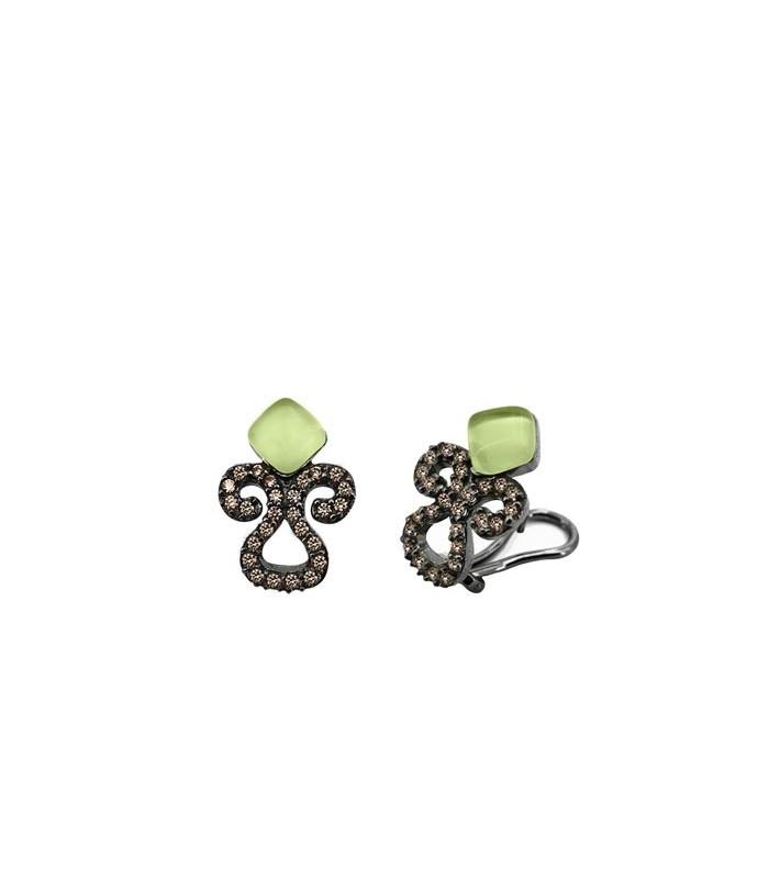 Pendientes Bohemme Color. Circonitas marrones 3