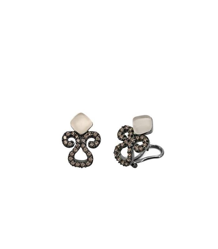 Pendientes Bohemme Color. Circonitas marrones 3