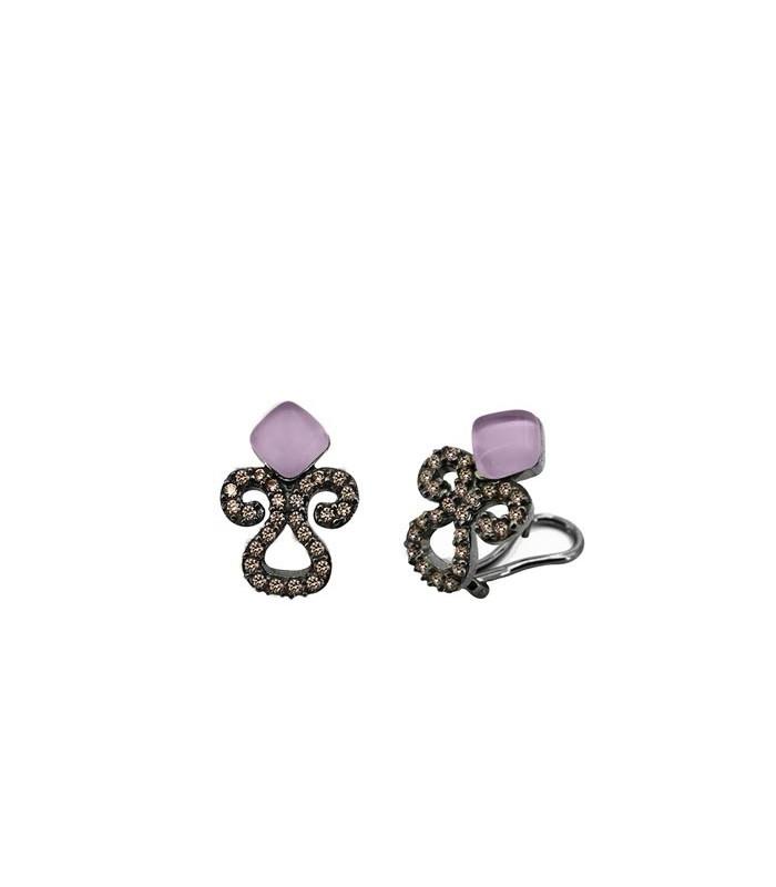 Pendientes Bohemme Color. Circonitas marrones 3