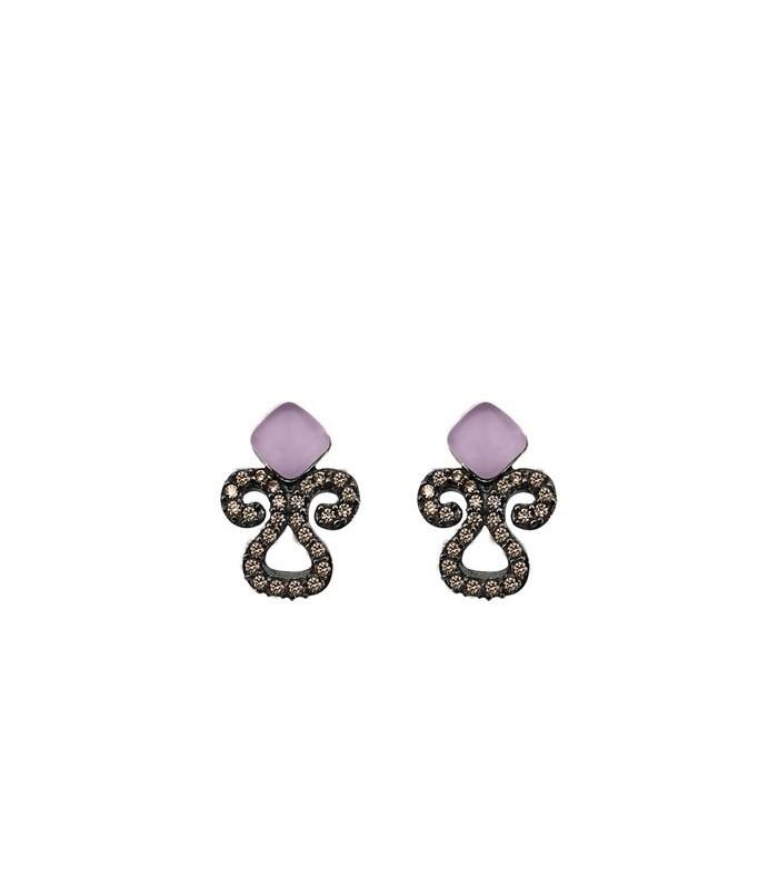 Pendientes Bohemme Color. Circonitas marrones 3