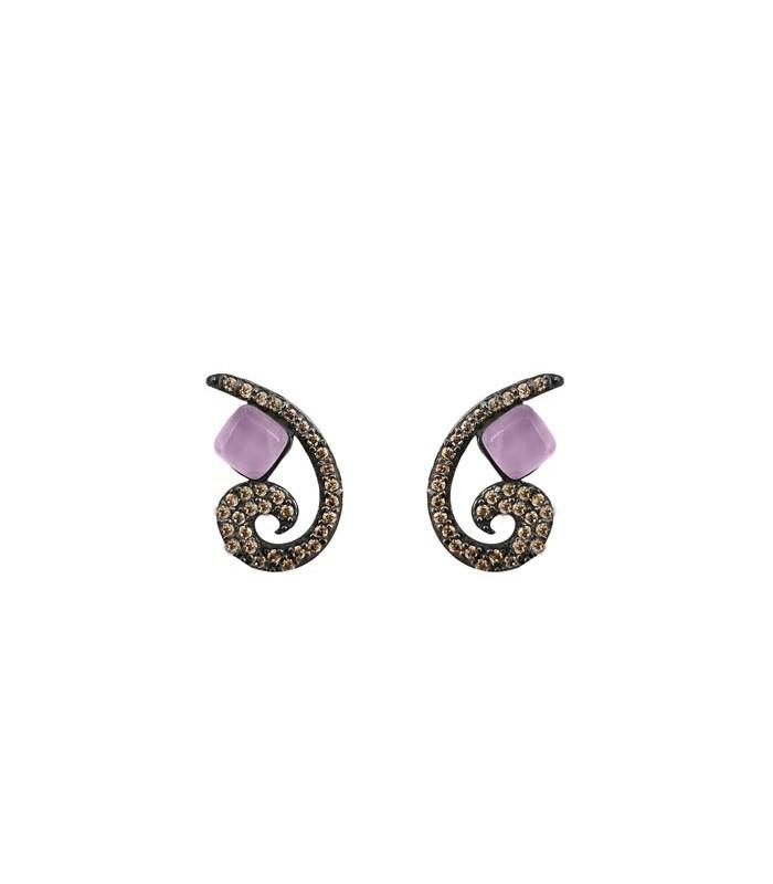 Pendientes Bohemme Color. Circonitas marrones 4
