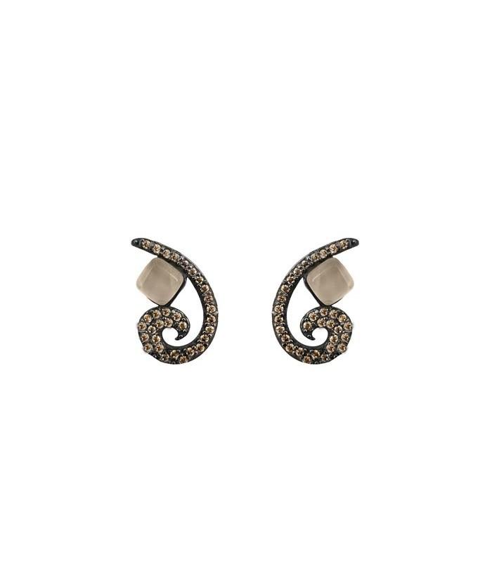Pendientes Bohemme Color. Circonitas marrones 4