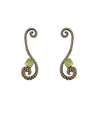 Pendientes largos Bohemme Color. Circonitas marrones