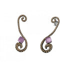 Pendientes largos Bohemme Color. Circonitas marrones