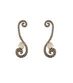 Pendientes largos Bohemme Color. Circonitas marrones