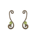 Pendientes largos Bohemme Color. Circonitas marrones