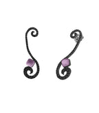 Pendientes largos Bohemme Color. Circonitas negras
