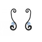 Pendientes largos Bohemme Color. Circonitas negras