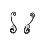 Pendientes largos Bohemme Color. Circonitas negras