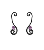 Pendientes largos Bohemme Color. Circonitas negras
