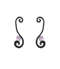 Pendientes largos Bohemme Color. Circonitas negras