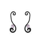 Pendientes largos Bohemme Color. Circonitas negras