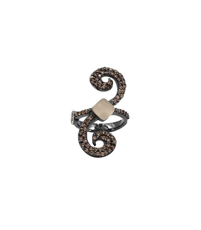 Anillo Bohemme Color . Circonitas marrones