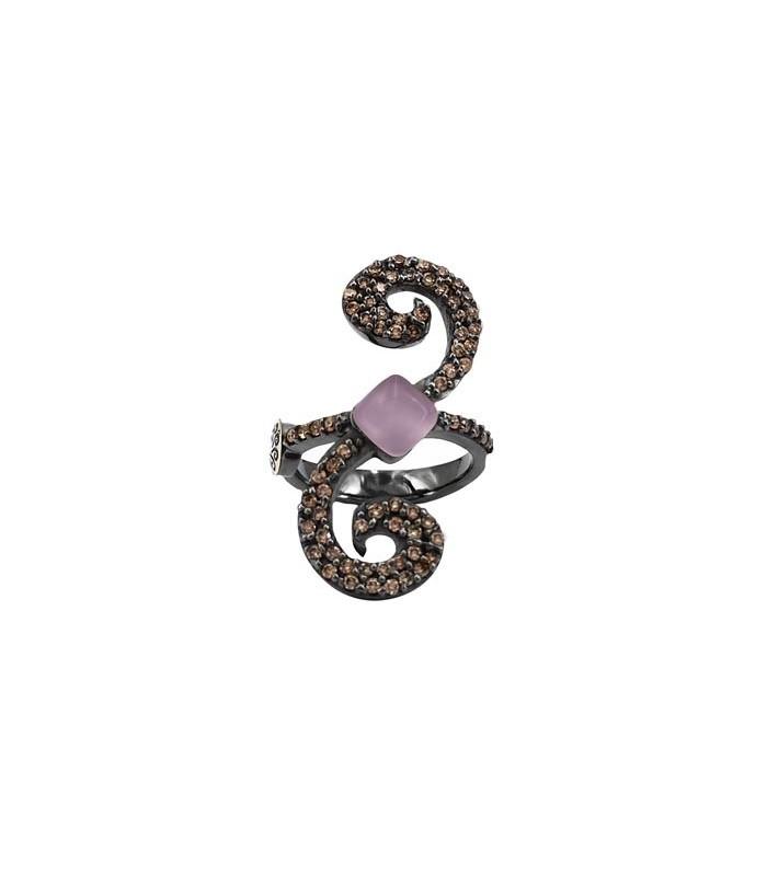 Anillo Bohemme Color . Circonitas marrones