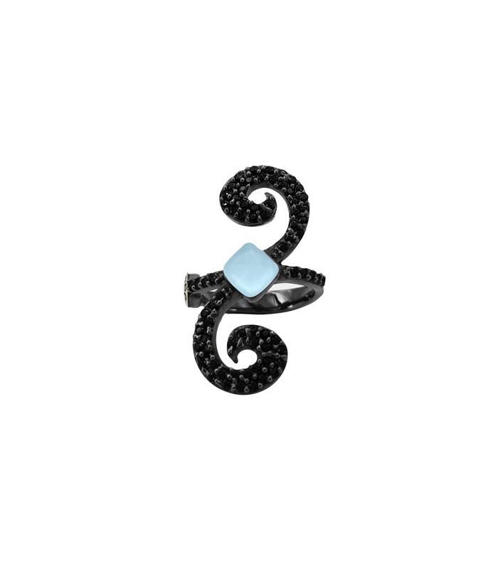 Anillo Bohemme Color . Circonitas negras