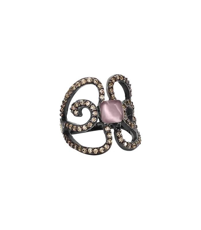 Anillo Bohemme Color. Circonitas marrones Mariposa