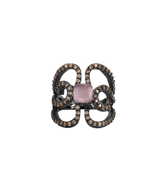 Anillo Bohemme Color. Circonitas marrones Mariposa