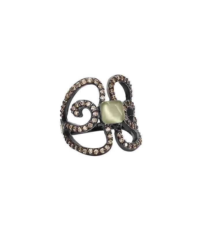 Anillo Bohemme Color. Circonitas marrones Mariposa