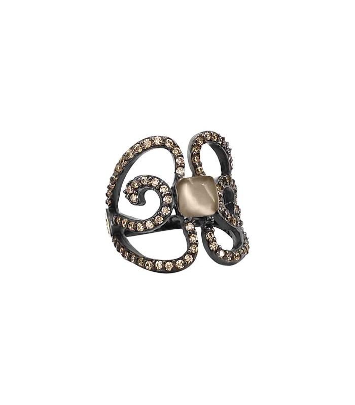 Anillo Bohemme Color. Circonitas marrones Mariposa