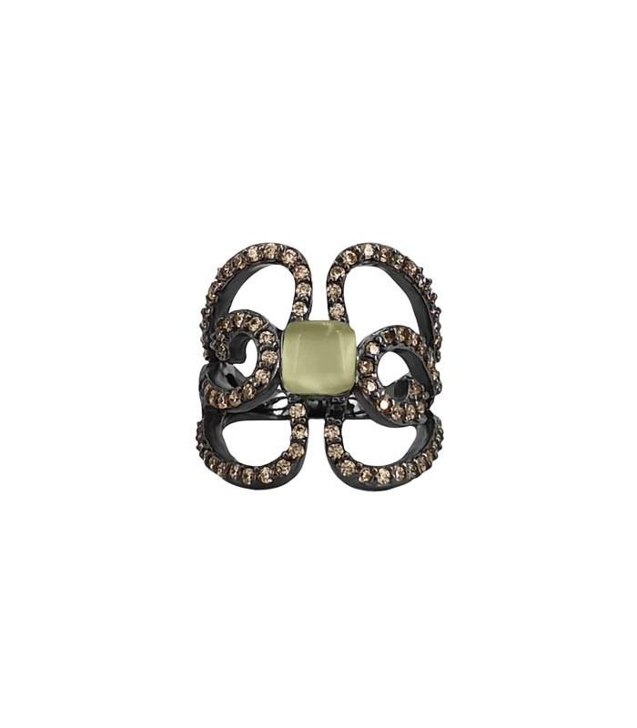 Anillo Bohemme Color. Circonitas marrones Mariposa