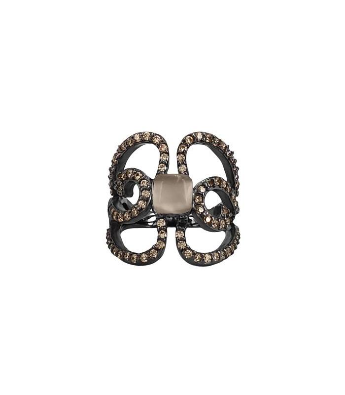 Anillo Bohemme Color. Circonitas marrones Mariposa