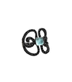 Anillo Bohemme Color . Circonitas negras Mariposa