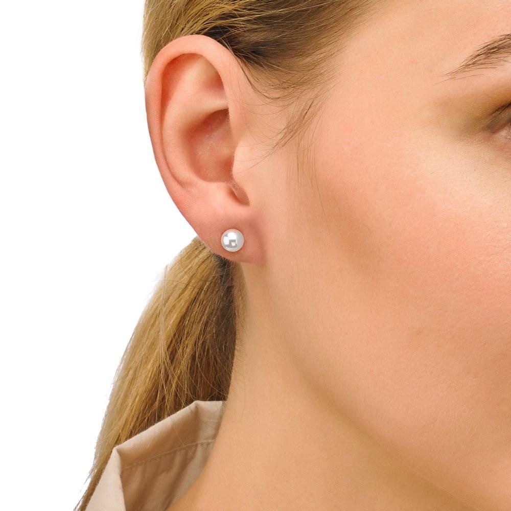 Pendientes Lyra Perla Blanca Oro