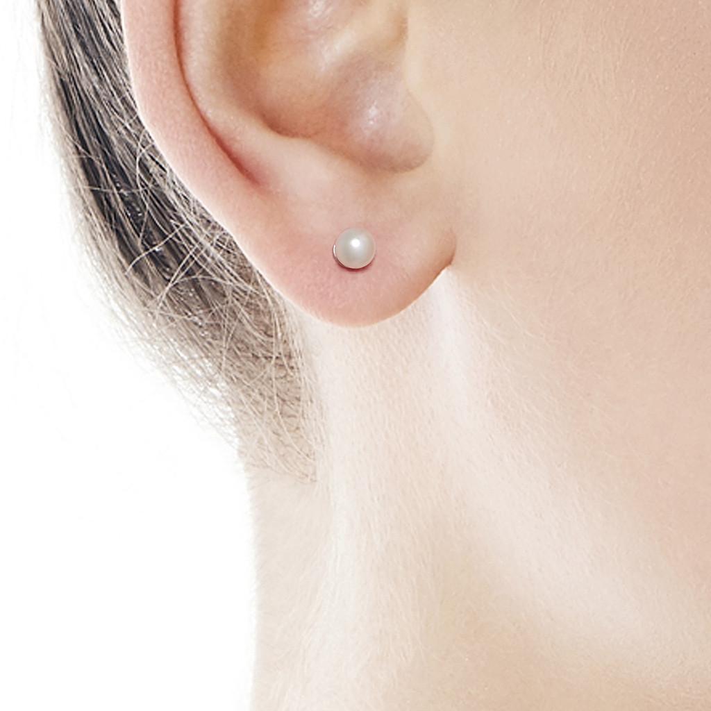 Pendientes Lyra Perla Blanca Oro