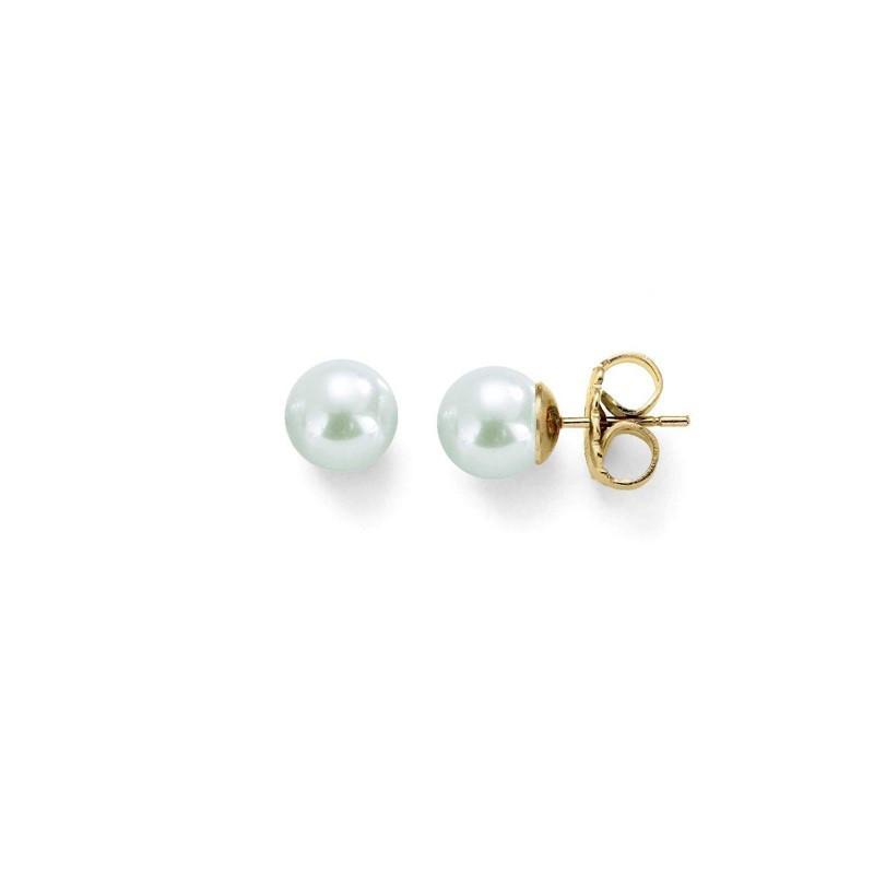 Pendientes Lyra Perla Blanca Oro