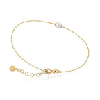 Pulsera Perlas Plata Cíes Dorada