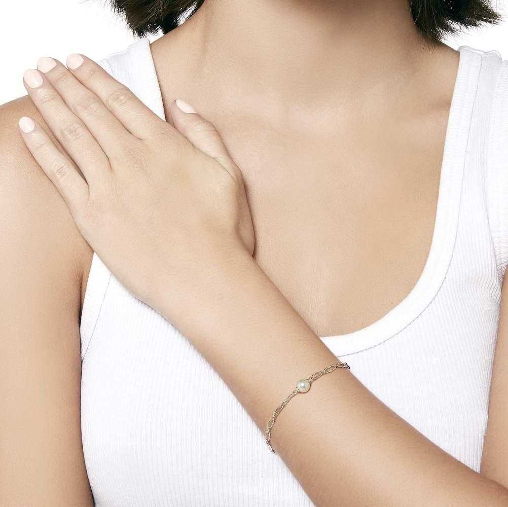 Pulsera Perlas Plata Cíes Eslabones