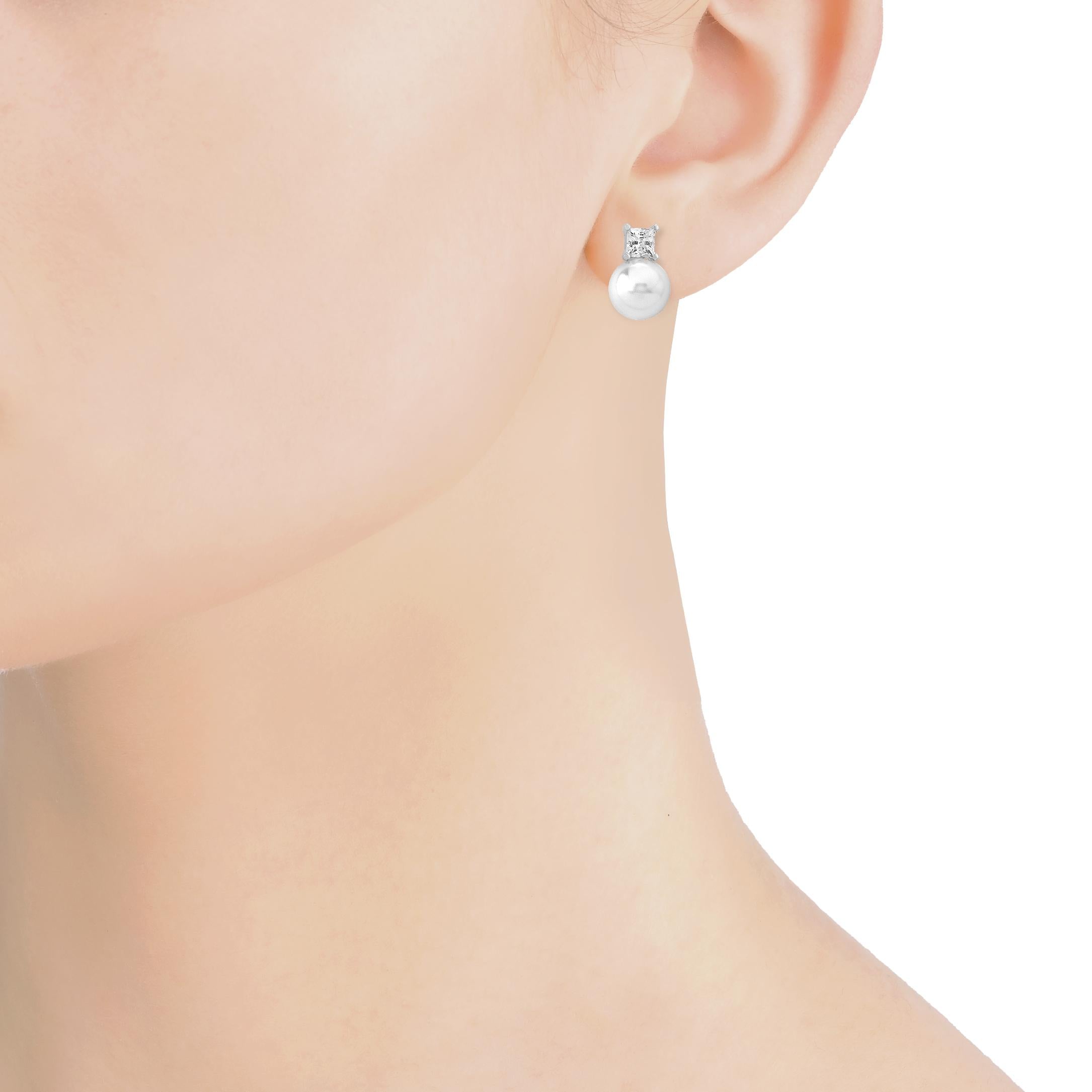 Pendientes Selene Blanco 8MM